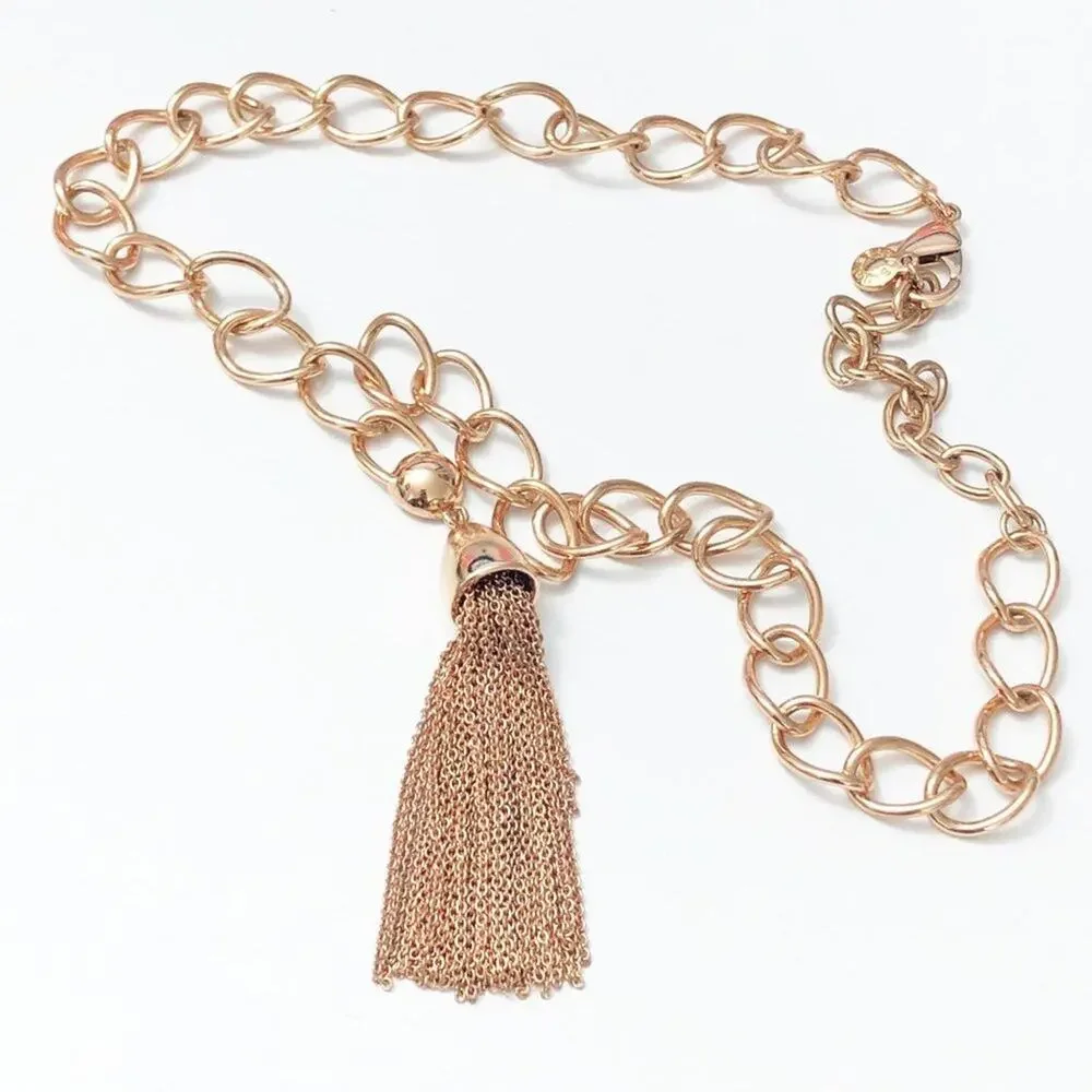 Baublebar Rose Gold Chain Tassel Necklace